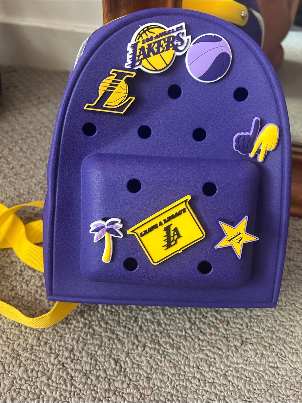 Los Angeles Lakers Purple Mini Backpack with Yellow Accents - Picture 1 of 6